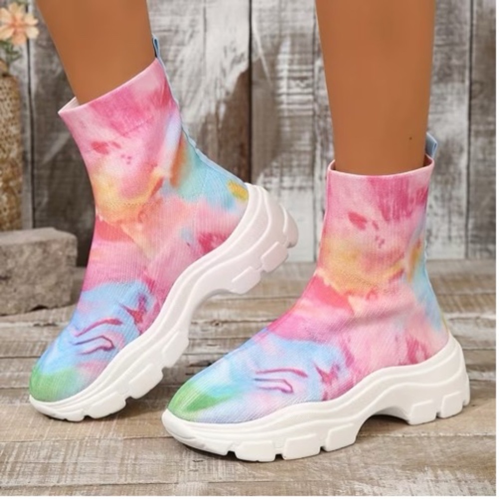 Women's Tie-dye Print Boots